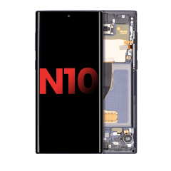 Bloc écran OLED avec cadre pour Samsung Galaxy Note 10 (compatible qualité supérieure) (Aura Black)