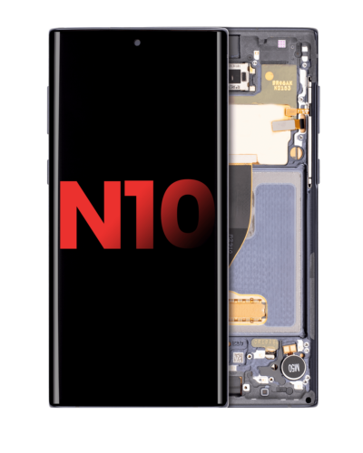 Écran OLED avec cadre pour Samsung Galaxy Note 10 (compatible qualité supérieure) (Noir Aura)