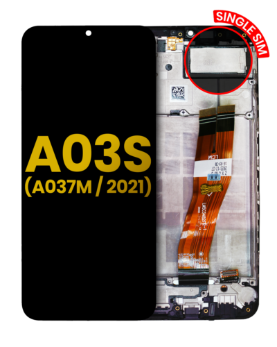 LCD Assembly With Frame For Samsung Galaxy A03s (A037F / A037G / 2021) (Single Sim) (Type C Frame) (Refurbished) (All Colors)