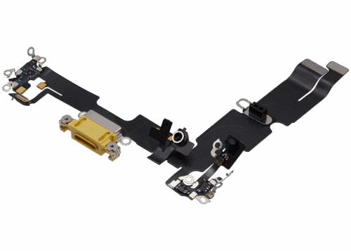 Charging Port Flex Cable For iPhone 14 Plus (Used OEM Pull) (Yellow) – Image 4