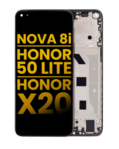 Écran LCD avec cadre pour Huawei Nova 8i / Honor 50 Lite / Honor X20 (reconditionné) (noir étoilé)