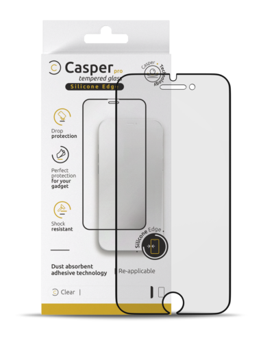 Casper Pro Silicone verre trempé pour iPhone 6 Plus / 6S Plus / 7 Plus / 8 Plus (Retail Pack) (Clear) – Image 4