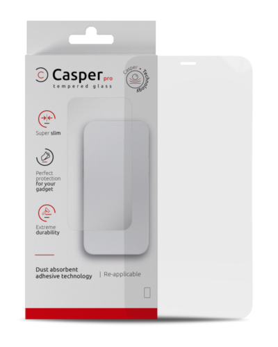 Verre trempé Casper Pro pour iPhone 12 Mini (compatible avec les coques) (emballage de vente au détail) (transparent)
