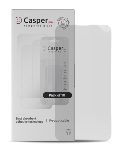 Casper Pro Tempered Glass For iPhone 13 / 13 Pro / 14 / 16e / 17e (10 Pack) (Clear)