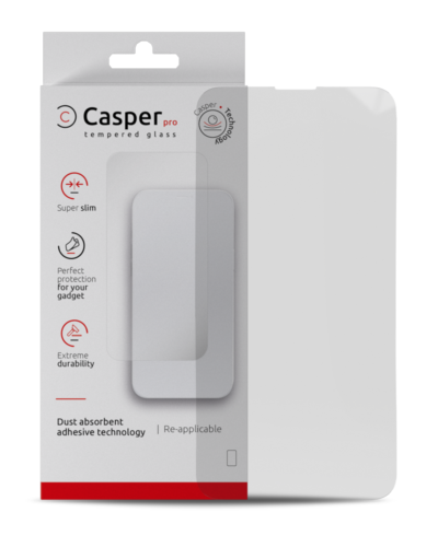 Casper Pro Tempered Glass For iPhone 15 / 16 (Retail Pack) (Clear)