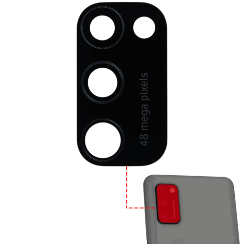 Back Camera Lens (Glass Only) With Adhesive For Samsung Galaxy A41 (A415 / 2020) – Image 3