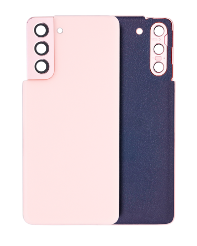 Coque arrière en verre avec objectif pour Samsung Galaxy S21 5G (sans logo) (Pièce de rechange Plus) (Rose fantôme)