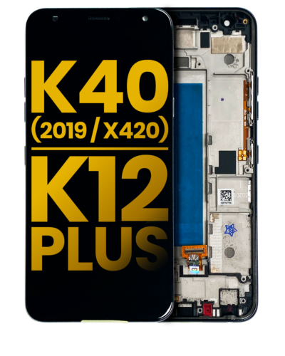 Écran LCD complet avec cadre pour LG K40 (2019 / X420) / K12 Plus (reconditionné) (gris) – Image 4