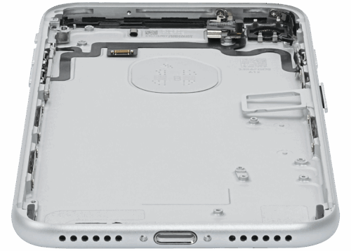 Back Housing W/ Small Components Pre-Installed For iPhone 7 (Used OEM Pull: Grade A) (Silver) – Image 8