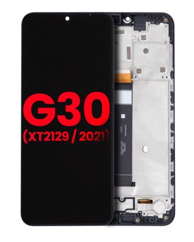 LCD Assembly With Frame For Motorola Moto G30 (XT2129 / 2021) (Aftermarket Plus) (Phantom Black)