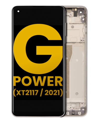 Écran LCD avec cadre pour Motorola Moto G Power (XT2117 / 2021) (Remis à neuf) (Argent polaire)
