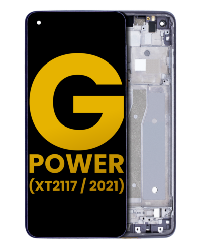 Écran LCD avec cadre pour Motorola Moto G Power (XT2117 / 2021) (Remis à neuf) (Gris flash)