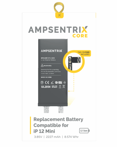 Batterie de remplacement avec connecteur universel pour iPhone 12 Mini (soudure par points requise) (AmpSentrix Core) – Image 2