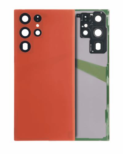 Coque arrière en verre avec objectif pour Samsung Galaxy S22 Ultra 5G (sans logo) (Pièce de rechange Plus) (Rouge) – Image 7