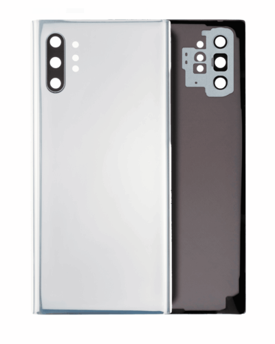 Back Cover Glass With Camera Lens For Samsung Galaxy Note 10 Plus / 5G (No Logo) (Aftermarket Plus) (Aura White)