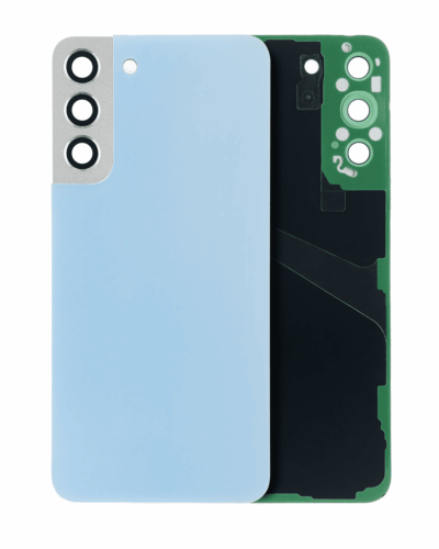 Coque arrière en verre avec objectif pour Samsung Galaxy S22 Plus 5G (sans logo) (Pièce de rechange Plus) (Bleu ciel)