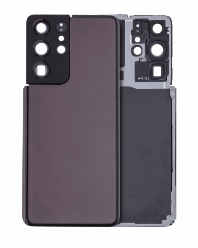 Back Cover Glass With Camera Lens For Samsung Galaxy S21 Ultra (No Logo) (Aftermarket Plus) (Phantom Brown)