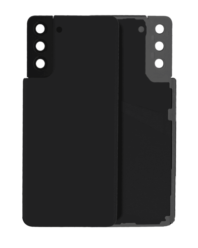 Back Cover Glass With Camera Lens For Samsung Galaxy S21 Plus (No Logo) (Aftermarket Plus) (Phantom Black)