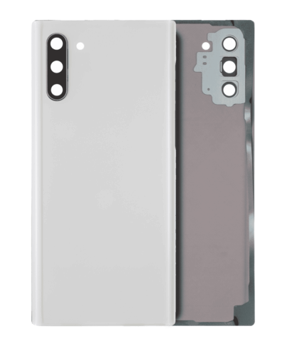 Cache arrière verre avec lentille de caméra pour Samsung Galaxy Note 10 (No Logo) (compatible qualité supérieure) (Aura White)