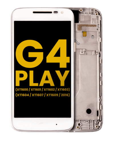 LCD Assembly With Frame For Motorola Moto G4 Play (XT1600 / XT1601 / XT1602 / XT1603 / XT1604 / XT1607 / XT1609 / 2016) (Refurbished) (White)