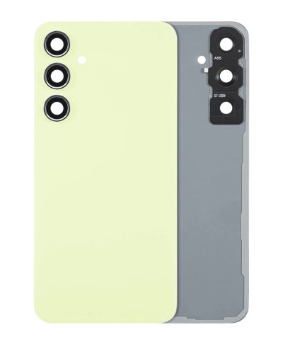Back Cover Glass With Camera Lens For Samsung Galaxy A55 5G (A556 / 2024) (No Logo) (Aftermarket Plus) (Lemon)