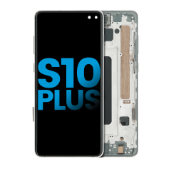 Écran LCD complet avec cadre (sans empreinte digitale capteur) pour Samsung Galaxy S10 Plus (Aftermarket Plus: TFT) (Prism / Ceramic Black)