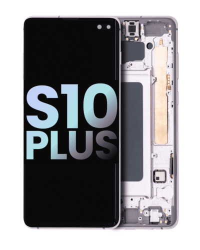 Bloc écran OLED avec cadre pour Samsung Galaxy S10 Plus (Service Pack) (Ceramic White)