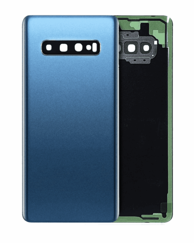 Back Cover Glass With Camera Lens For Samsung Galaxy S10 Plus (No Logo) (Aftermarket Plus) (Prism Blue)