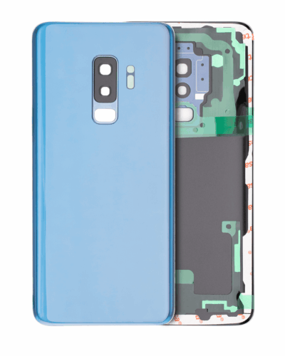 Cache arrière verre avec lentille de caméra pour Samsung Galaxy S9 Plus (No Logo) (compatible qualité supérieure) (Coral Blue)