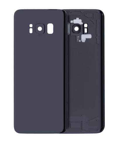 Cache arrière verre avec lentille de caméra pour Samsung Galaxy S8 (Service Pack) (Midnight Black)