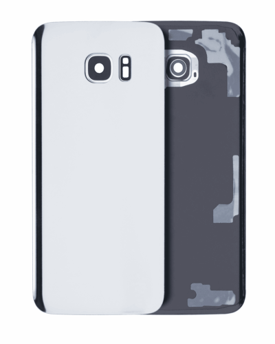 Back Cover Glass With Camera Lens For Samsung Galaxy S7 Edge (No Logo) (Aftermarket Plus) (Silver)