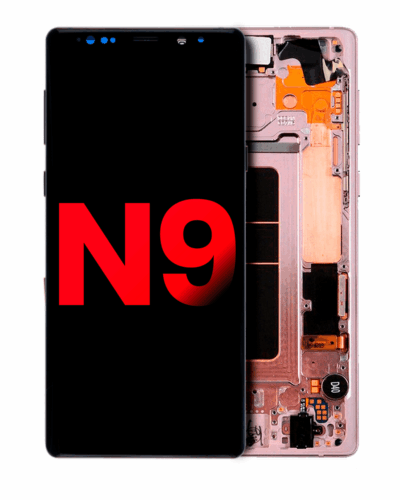 Écran OLED avec cadre pour Samsung Galaxy Note 9 (Aftermarket Plus) (Blanc alpin)