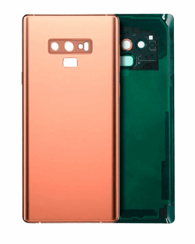 Coque arrière en verre avec objectif pour Samsung Galaxy Note 9 (sans logo) (Pièce de rechange Plus) (Cuivre métallisé)