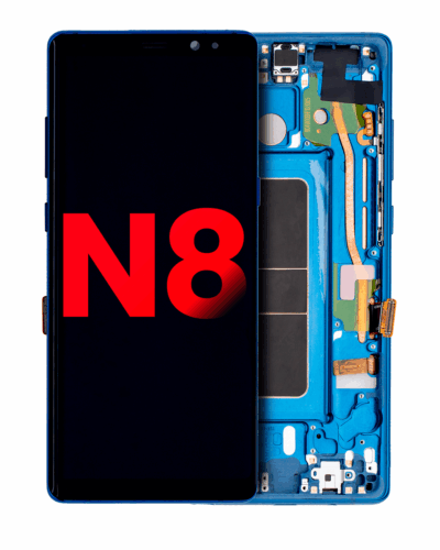 Écran OLED avec cadre pour Samsung Galaxy Note 8 (Aftermarket Plus) (Bleu profond)