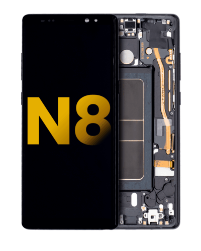 Bloc écran OLED avec cadre pour Samsung Galaxy Note 8 (reconditionné) (Midnight Black)