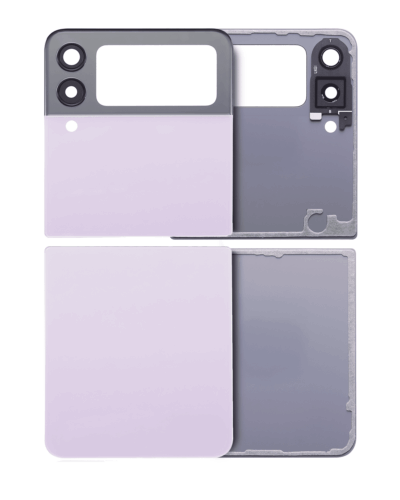 Top & Bottom Back Cover Glass With Camera Lens For Samsung Galaxy Z Flip 3 5G (Aftermarket Plus) (Lavender) – Image 7