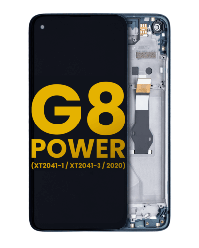 Écran LCD avec cadre pour Motorola Moto G8 Power (XT2041-1 / XT2041-3 / 2020) (Remis à neuf) (Bleu Capri)
