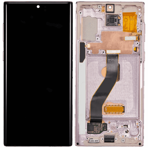 OLED Assembly With Frame For Samsung Galaxy Note 10 (Refurbished) (Aura Glow / Silver) – Image 2