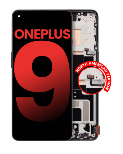 Écran OLED avec cadre pour OnePlus 9 (version américaine) (compatible qualité supérieure) (noir astral)