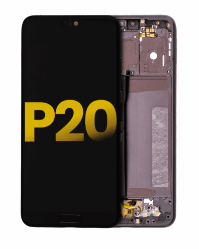 Écran LCD avec cadre pour Huawei P20 (reconditionné) (noir)