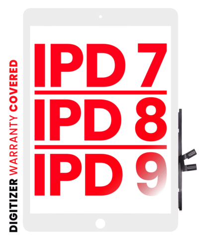 Vitre tactile (digitizer) pour iPad 7 (2019) / iPad 8 (2020) / iPad 9 (2021) (Aftermarket Pro: XO7) (blanc)