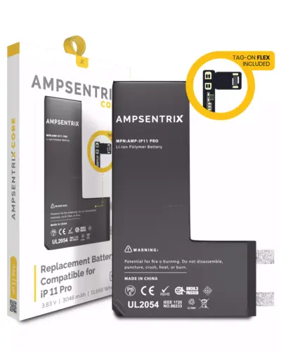 Replacement Battery Core with Universal Tag-On Flex For iPhone 11 Pro (Spot Welding Required) (AmpSentrix Core)