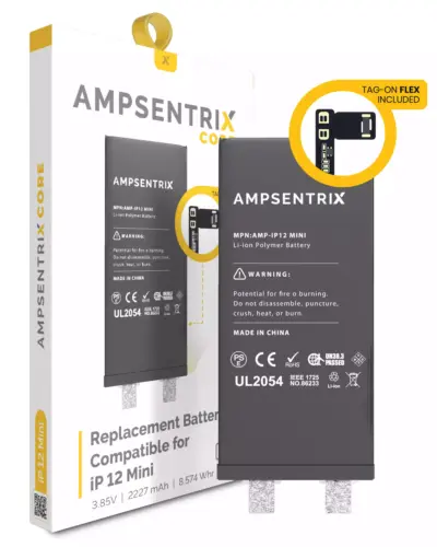 Batterie de remplacement avec connecteur universel pour iPhone 12 Mini (soudure par points requise) (AmpSentrix Core) – Image 4