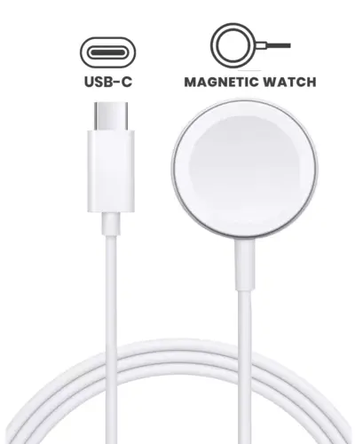 USB-C Magnetic Watch Charging Cable For All Watch Series (1 m / 3.3 ft) (OEM Grade New) (Bulk Packaging)