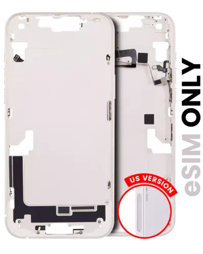 Boîtier intermédiaire avec petites pièces pour iPhone 14 Plus (version US) (Pièce d'origine d'occasion: Grade B) (lumière stellaire)