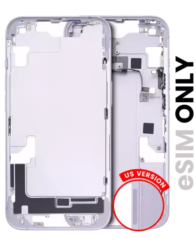 Mid-Frame Housing W/ Small Parts For iPhone 14 (US Version) (Used OEM Pull: Grade B) (Purple) – Image 7