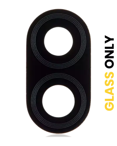 Back Camera Lens (Glass Only) With Adhesive For Motorola Moto E (XT2052 / 2020) (2 Piece Set) (Black)