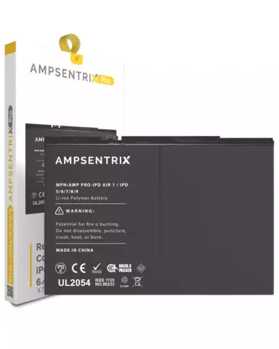 Replacement Battery For iPad Air 1 / iPad 5 (2017) / iPad 6 (2018) / iPad 7 (2019) / iPad 8 (2020) / iPad 9 (2021) (AmpSentrix Pro)