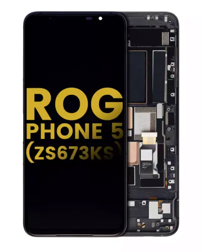 Bloc écran OLED avec cadre pour Asus ROG Phone 5 (ZS673KS) (reconditionné) (Phantom Black)