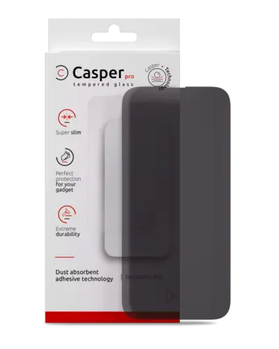 Casper Pro Tempered Glass For iPhone 16 Pro / 17 / 17 Pro (Retail Pack) (Privacy)